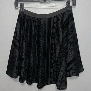 Black Tribal Pattern Charlotte Russe Skater Skirt